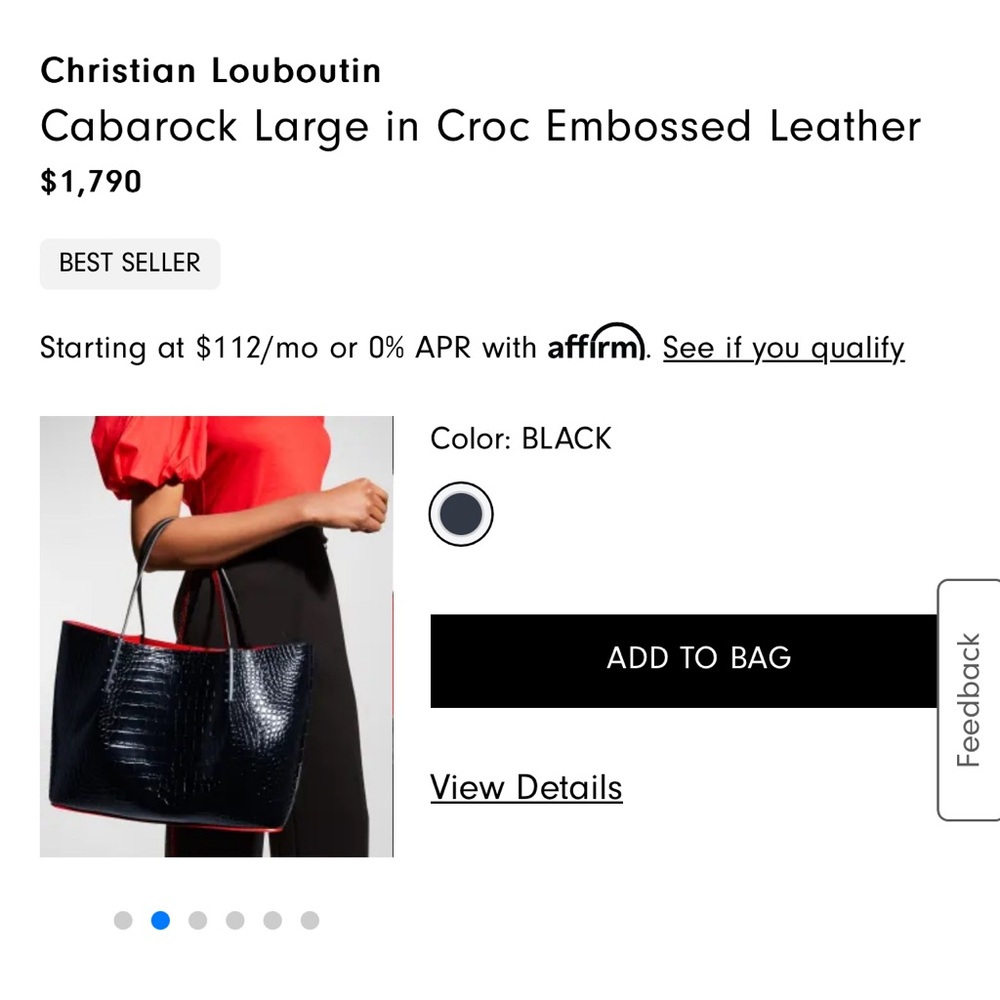 Christian Louboutin Cabarock Large in Croc Embossed Leather